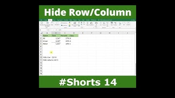 #Shorts 14 Shortcut keys to Hide Row or Column in Excel Spreadsheet-MisterTechTalks