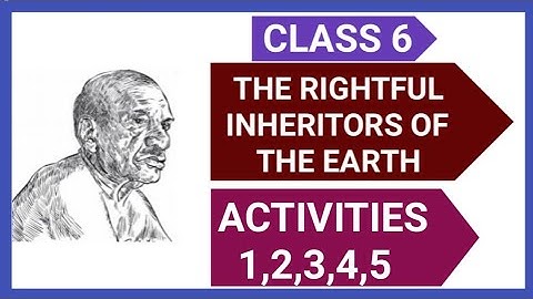 CLASS 6/UNIT 3/THE RIGHTFUL INHERITORS OF THE EARTH/ACTIVITIES