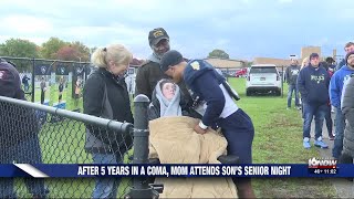 After 5 years in a coma, Niles mom attends son's senior night