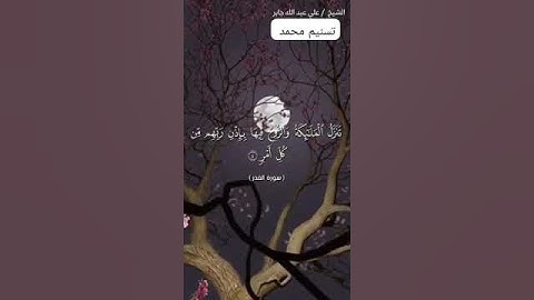 سورة القدر عمل الطالبة تسنيم من ابتدائية الفرعاء للطفولة المبكرة