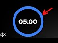 The Most Satisfying 5 minute Countdown Timer | Black background, No sound