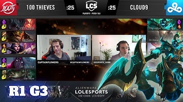 Cloud 9 vs 100 Thieves - Game 3 | Round 1 PlayOffs S10 LCS Spring 2020 | C9 vs 100 G3
