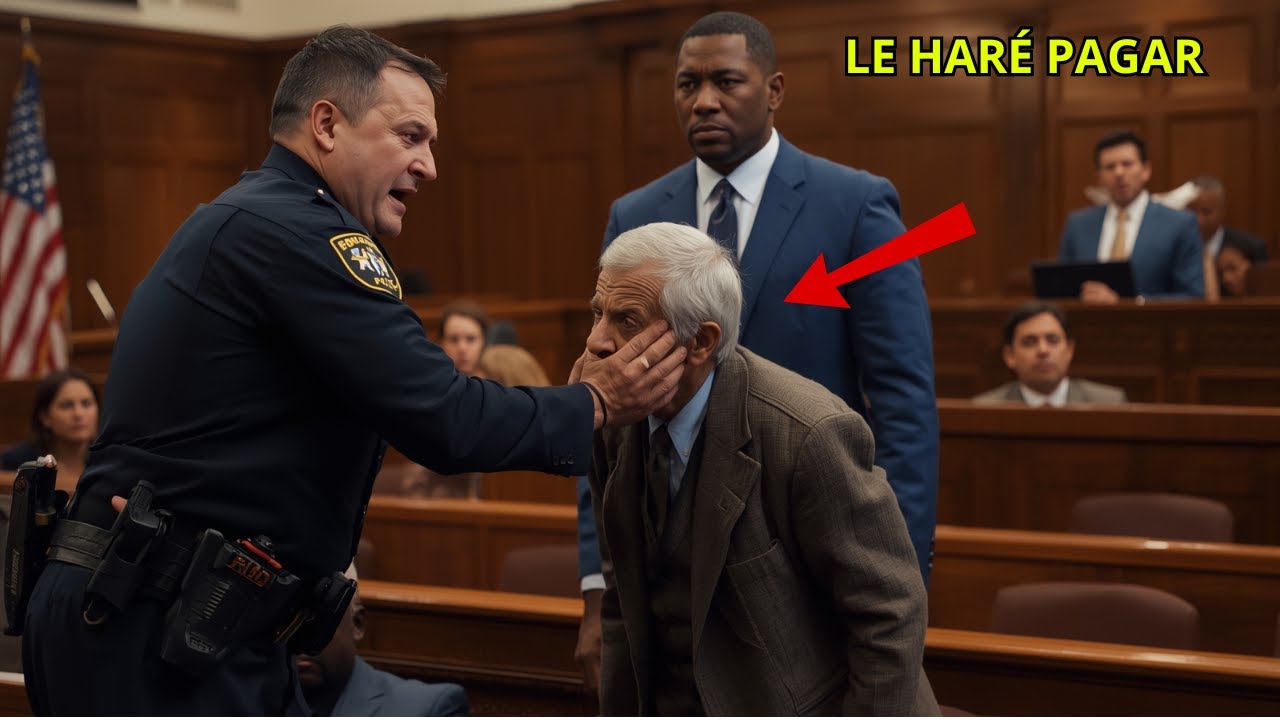 Policía racista abofetea a un anciano negro — luego su hijo del FBI entra a la sala del tribunal