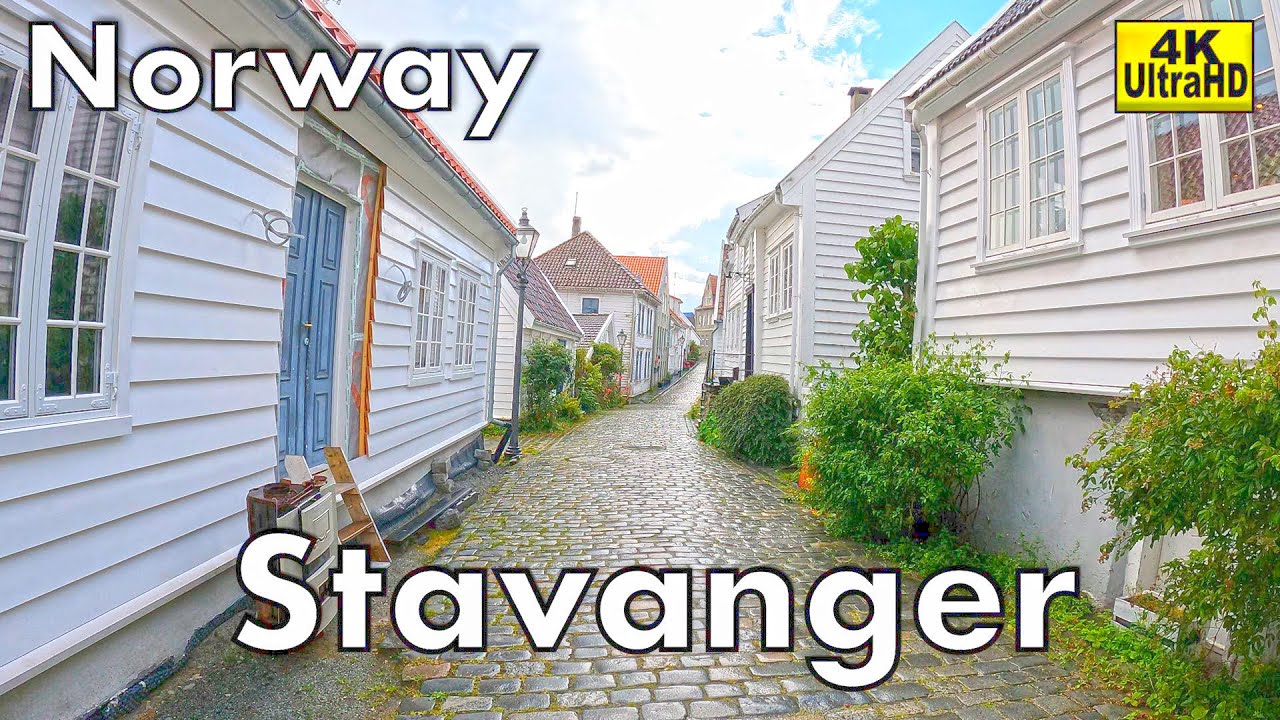 Visit Stavanger all by foot. Stavanger City Walk (Norway, 4K)