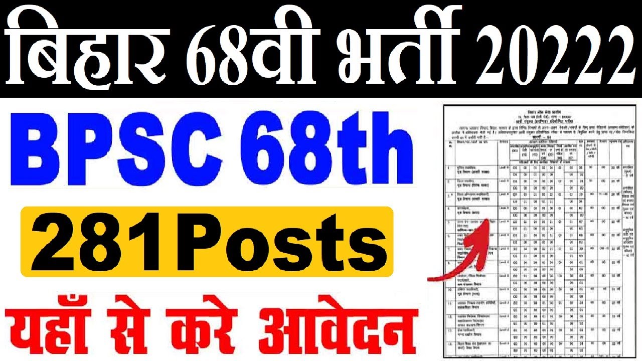 Bihar BPSC 68th Vacancy 2022 Out | BPSC 68th Notification 2022 जारी ...