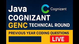 Celebrity Cognizant GenC Technical Round | Previous Year Coding Questions in Java [LIVE] Wealth