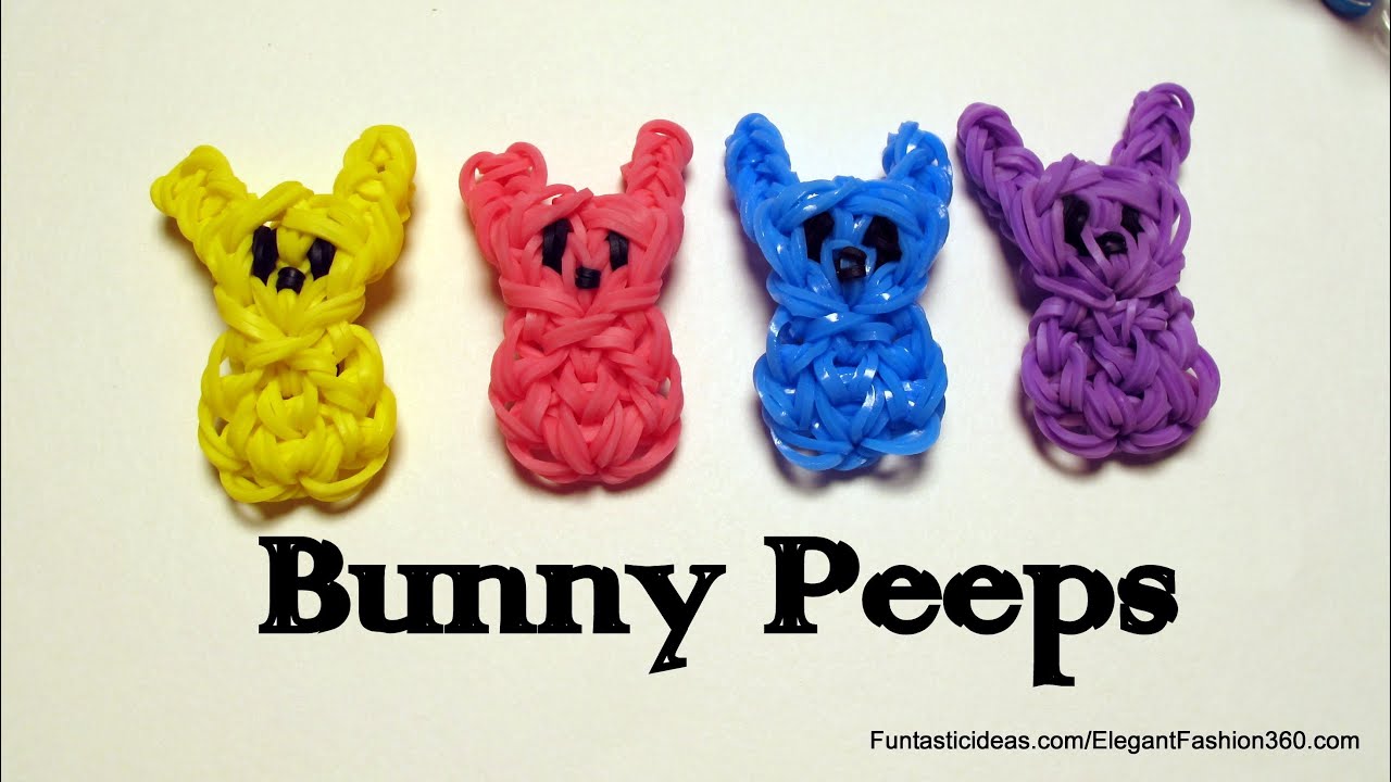 Easter Bunny Peeps Candy charm - How to Rainbow Loom design - Easter ...