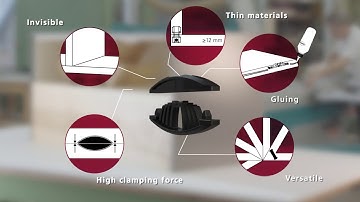 Tenso P 10 – Self-clamping connector for gluing thin materials from a thickness of 12 mm