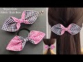  super cute fabric bow tutorial  how to make a hair bow  make simple hair clip  arco de tecido