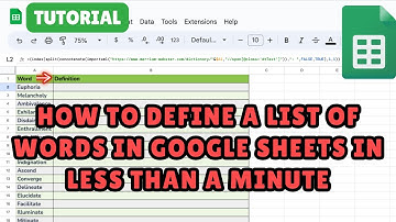How to get dictionary definitions of words in google sheets in under 30 seconds