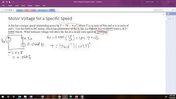 DC motor voltage specific speed