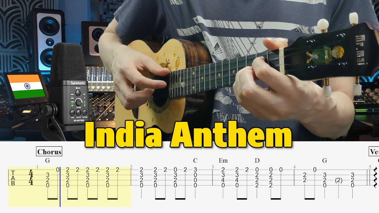 India 🐘 National Anthem. Ukulele Tabs YouTube