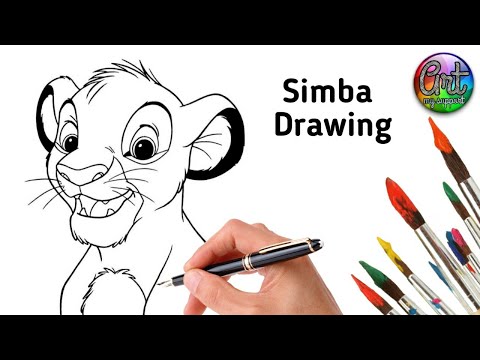 How To Draw Simba The Lion King Animal Drawing Cartoon Drawing Shorts Simba DrawSoCute