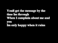 Garbageim only happy when it rains with lyrics