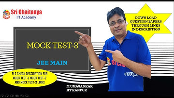 MOCK TEST- 3||M.UMASANKAR||JEE MAIN MATHEMATICS