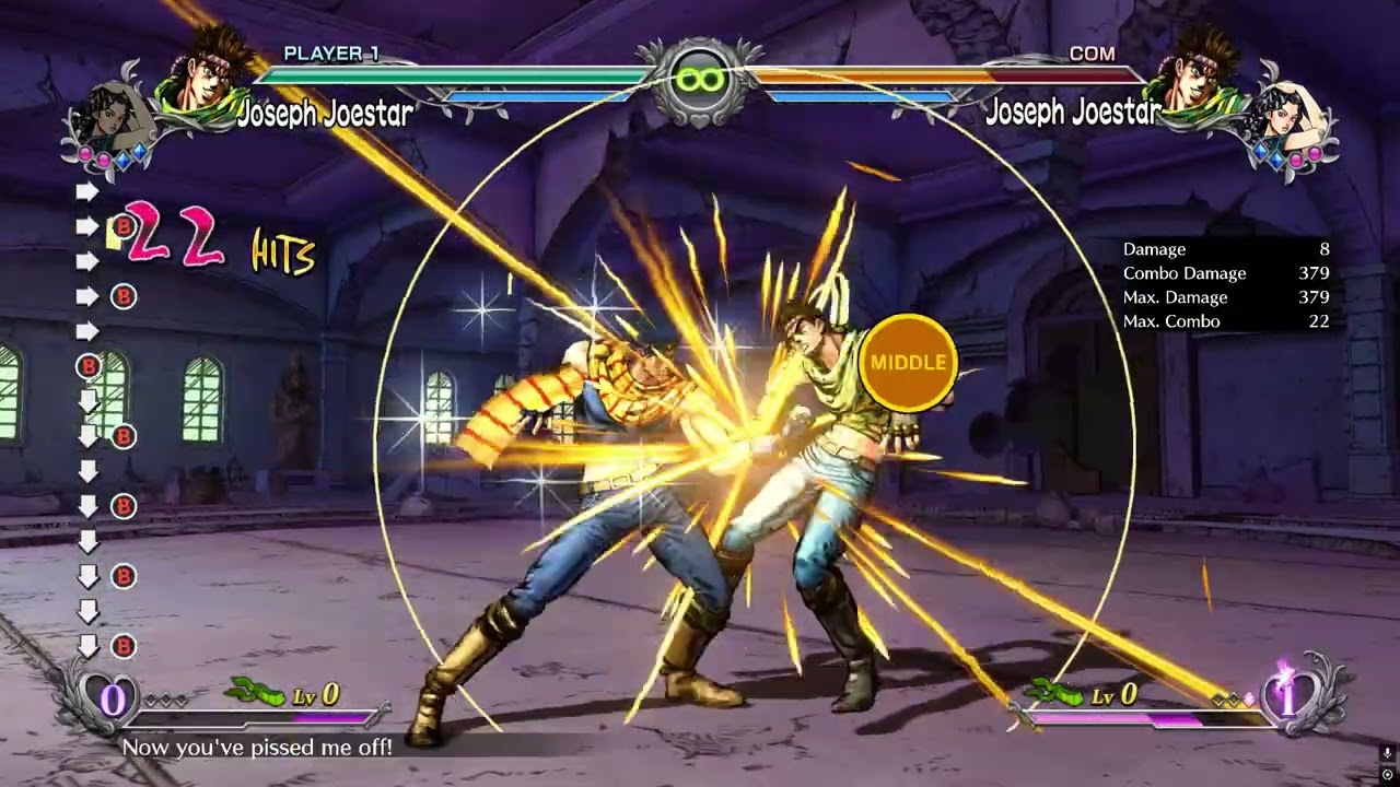 JoJo ASBR 】Joseph | 623S | 434 DMG | 0.5 bars | SideWall | w