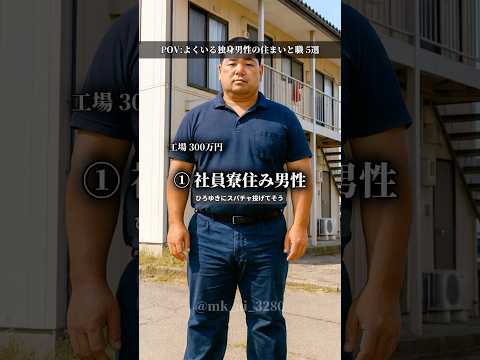 【偏見】よくいる独身男性の住まいと職 #ai