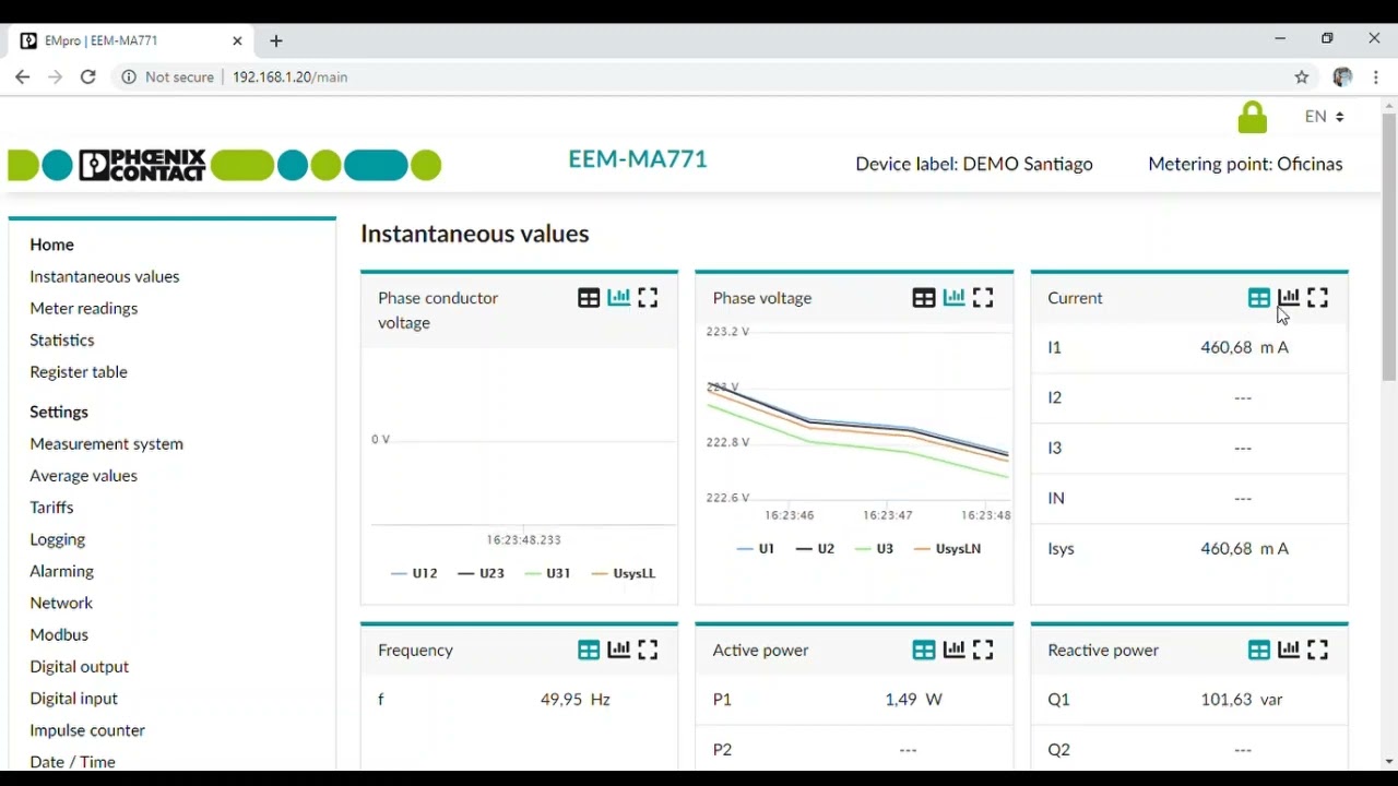 Web Server Medidor EMPRO - Phoenix Contact