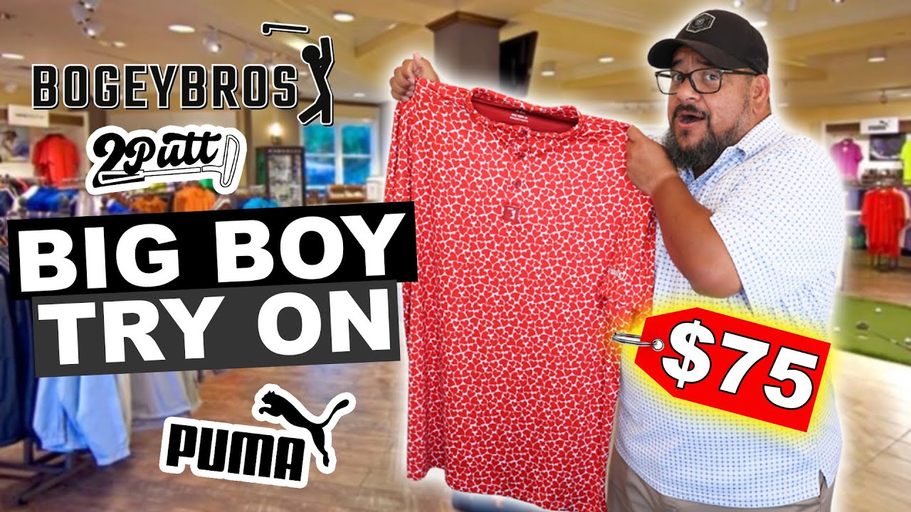 Trying On Golf Polos! Do they fit BIG BOYS? Puma, Birdie Threads, Waggle, 2Putt & More!