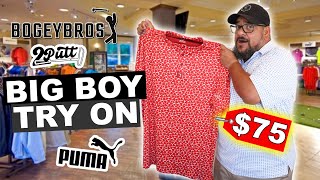 Trying On Golf Polos! Do they fit BIG BOYS? Puma, Birdie Threads, Waggle, 2Putt & More!