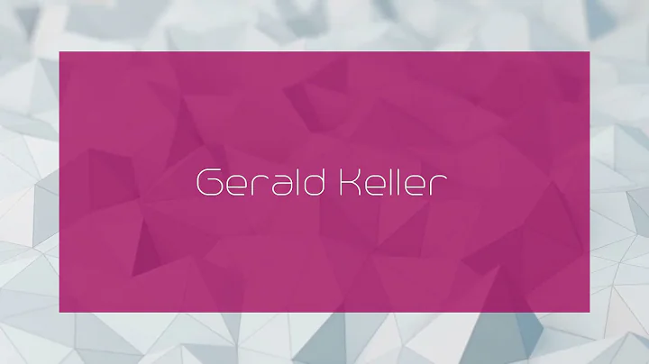 Gerald Keller - appearance