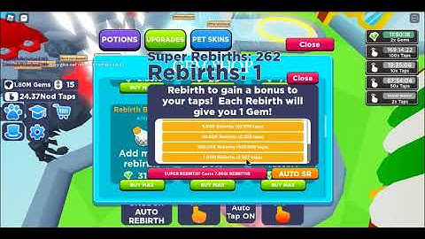 How to Super Rebirth fast in Tapping Simulator without auto rebirth and auto super rebirth!..Roblox
