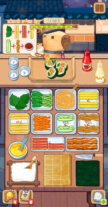 Cookingdom 🌟 LEVEL-109 (Kimbap) #games #gameplay #gaming #cooking #food #tasty #yummy #fypシ