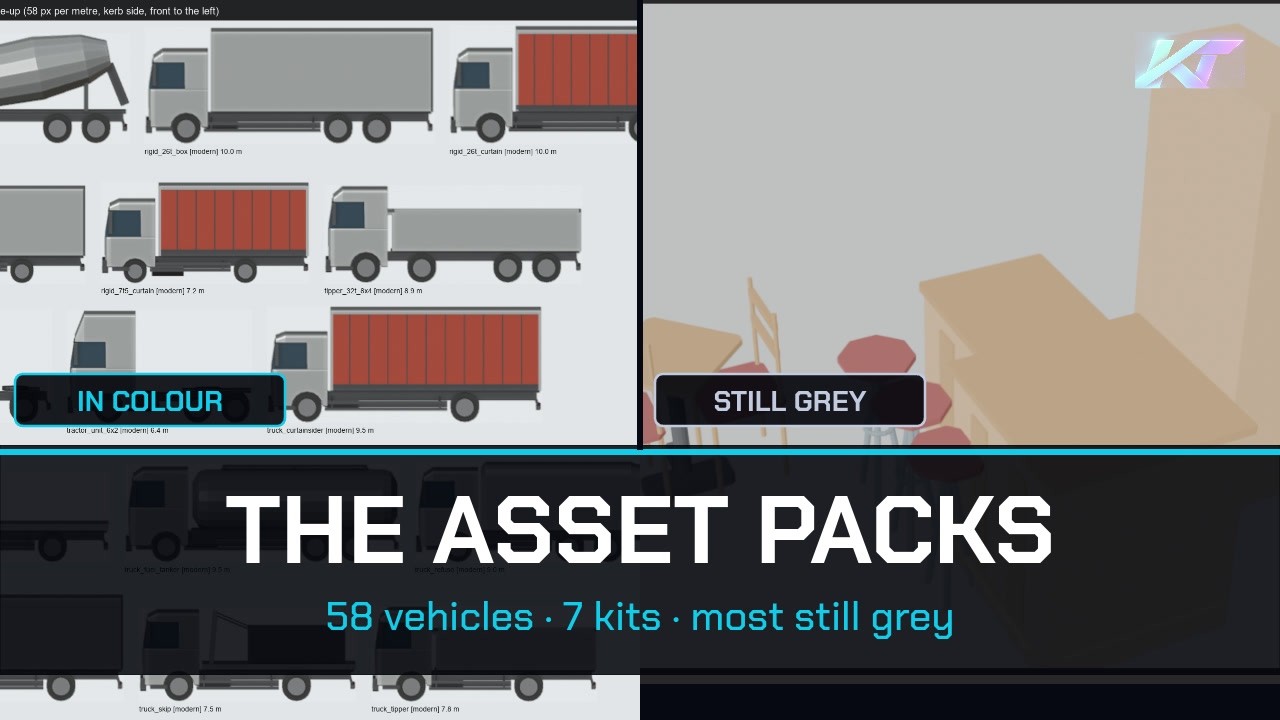 The Asset Packs: 58 Vehicles, 7 Kits, Most Still Grey (Ep.7) - YouTube