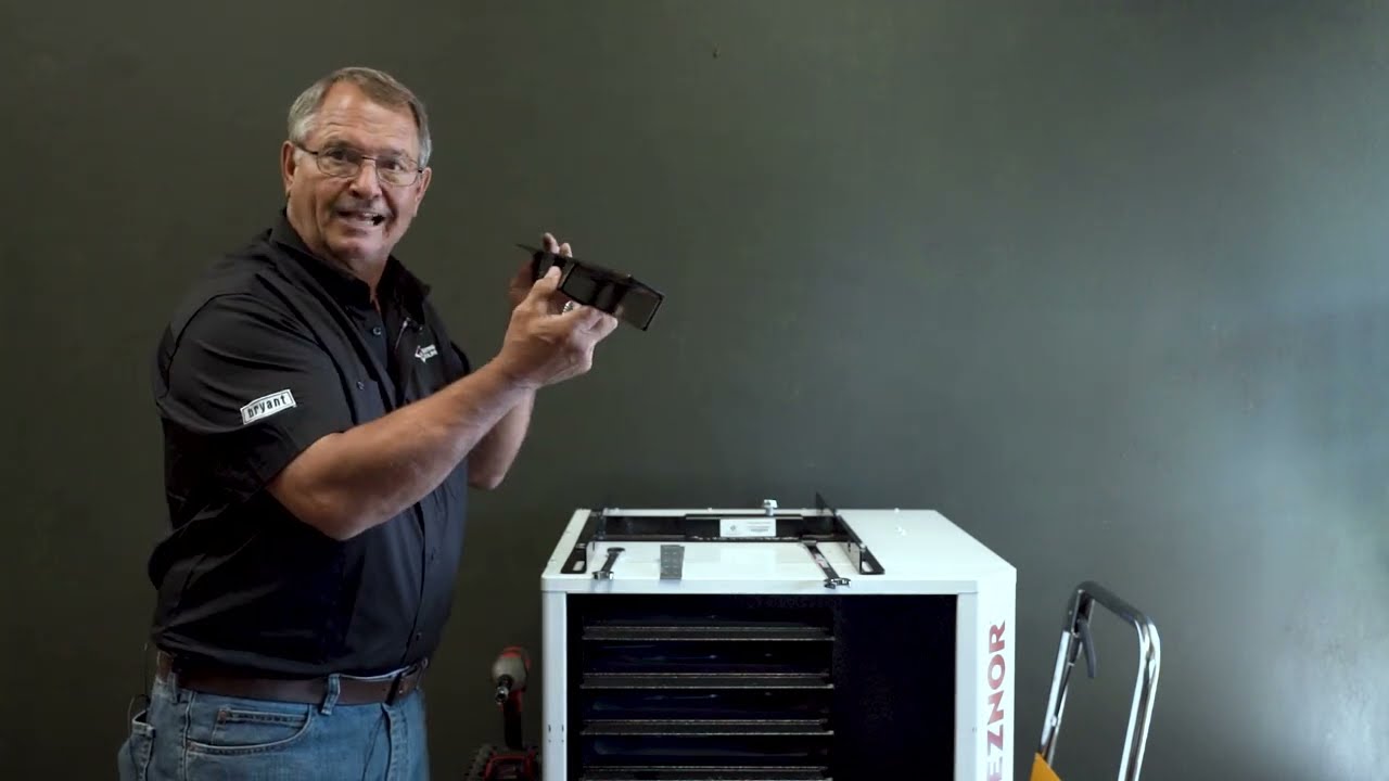 Hanging Reznor UDX u0026 UDZ Model Unit Heaters with the UH24UNV unit heater  bracket - YouTube