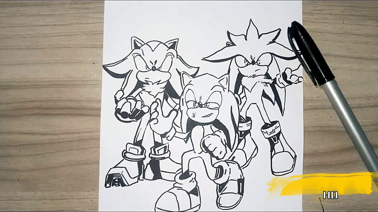 Como DESENHAR o SHADOW do SONIC passo a passo - Como DIBUJAR a SHADOW de  SONIC paso a paso 