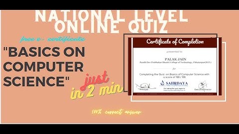 National Level Online Quiz | Computer Science Basics | Free e-Certificate| SPARV ACADEMY
