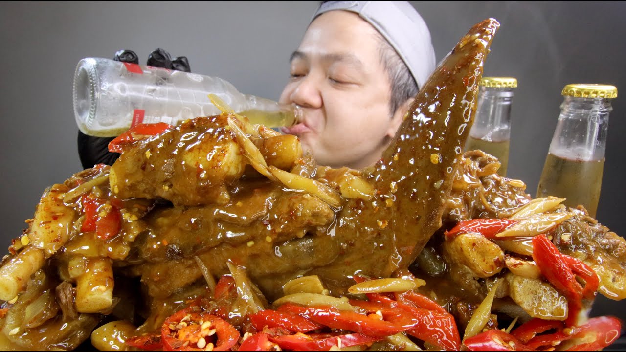 Spicy Ox Tongue & Beef Ribs Braised Shrimp Paste & Lemongrass | Eat & Drink Mukbang | Yen An Uong