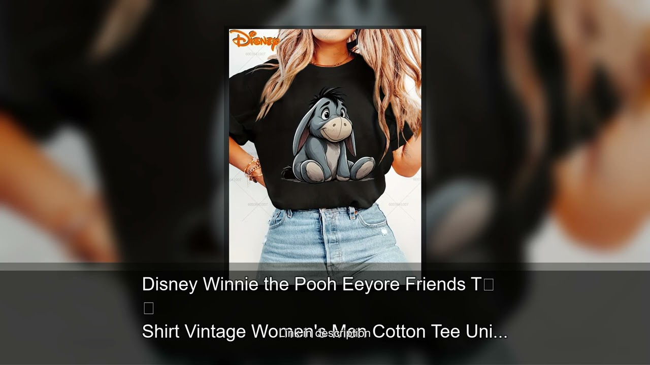 Disney Winnie the Pooh Eeyore Friends T Shirt Vintage Women's Men Cotton Tee Unisex Short Sleev