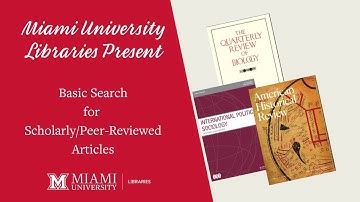 Basic Search for Scholarly/Peer-Reviewed Articles