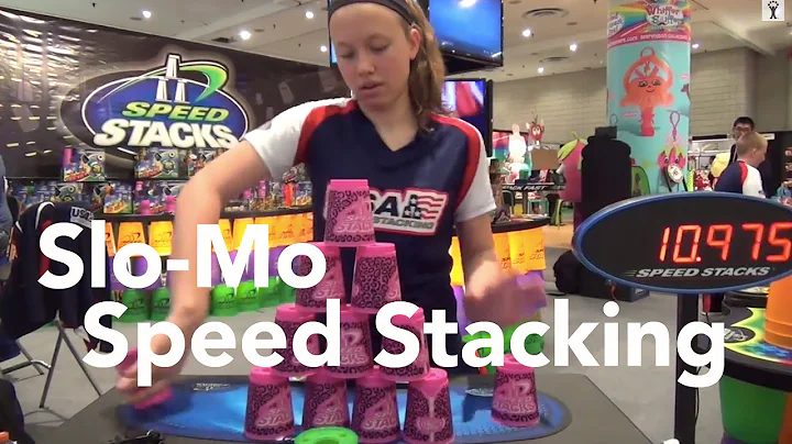 Slow Motion Speed Stacking at Toy Fair 2015
