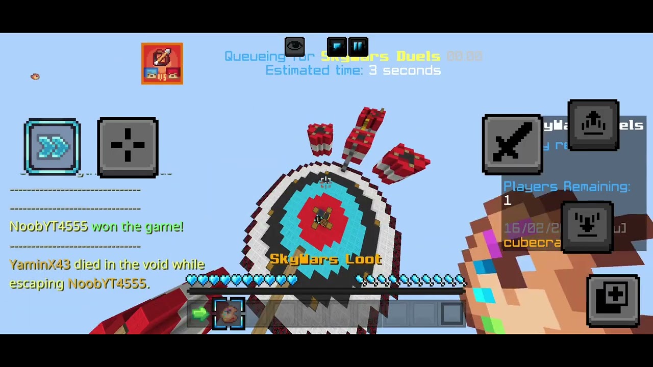 ماين كرافت pvp sky wars مع key mapper رابط موداتي في صندوق الوصف