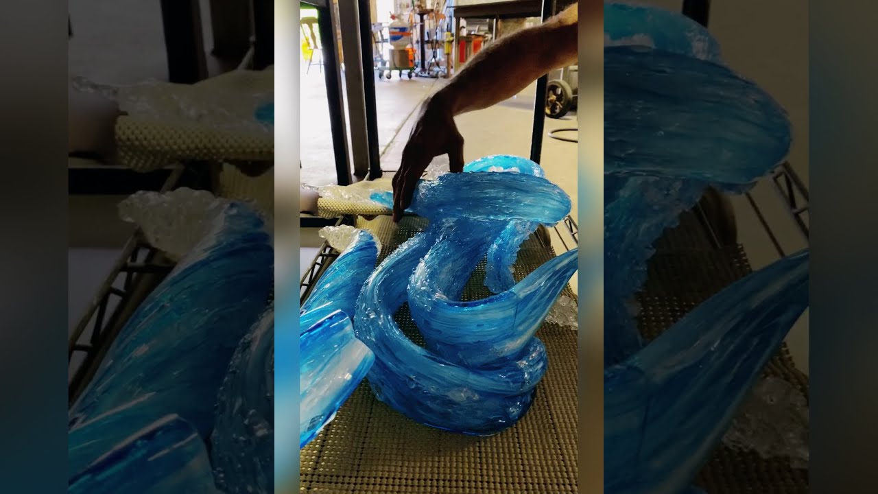 The illuminated Frozen Waterfall Chandelier