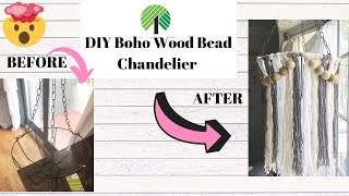 DOLLAR TREE BOHO DECOR/ WOOD BEAD HANGING / CHANDELIER INSPIRED DECOR