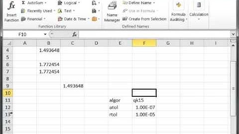 Integration in Excel using ExceLab QUADF() function - part 1