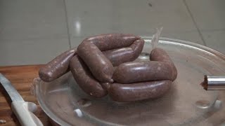 Making Sausages using the Vevor Sausage making Duo. Sue and I in the Kitchen