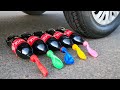 Aplastando Cosas Crujientes Y Suaves Coca Cola Con Globos VS Rueda De Coche