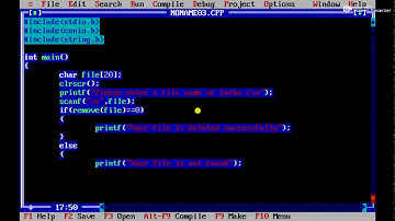 Program to Delete- Saved file in Turbo C++ / C