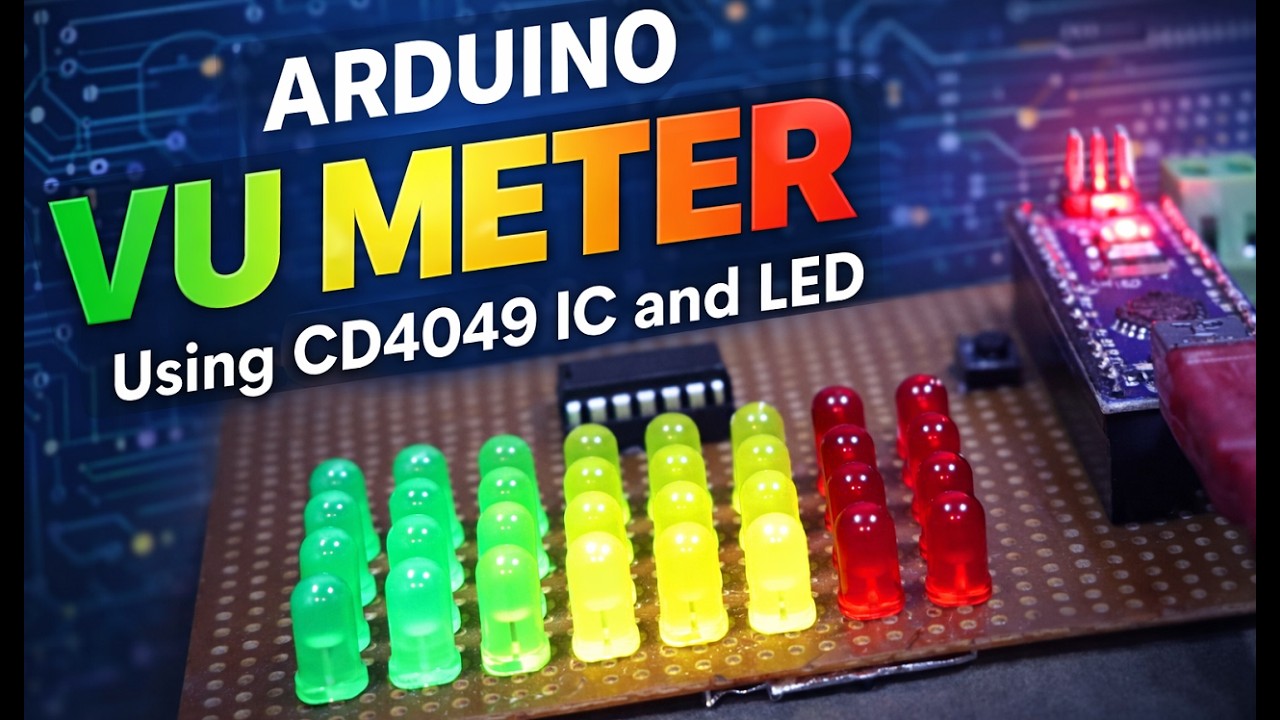Arduino VU Meter Using CD4094 IC and LED - YouTube