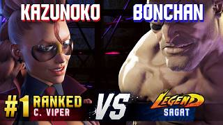 Sf6 Kazunoko Ranked C.viper Vs Bonchan Sagat High Level Gameplay