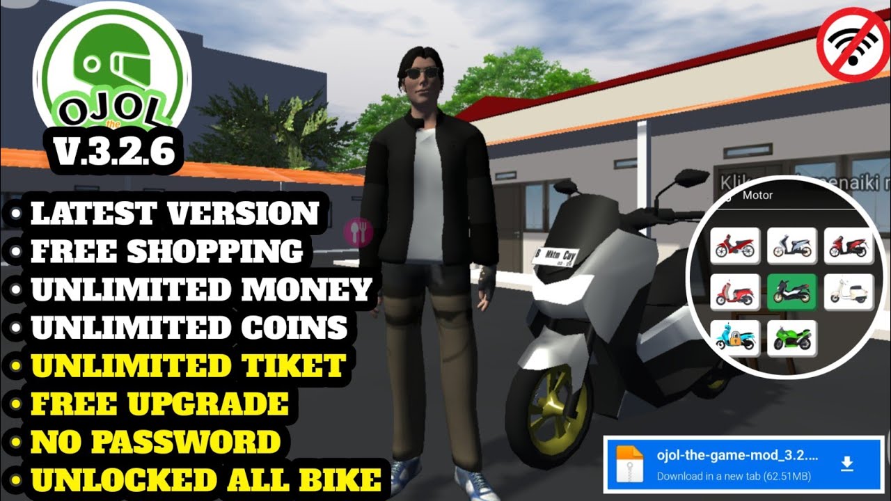 OJOL THE GAME MOD APK V.3.2.6 TERBARU 2024 UNLIMITED MONEY,