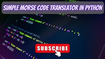 Simple Morse Code Translator in Python!