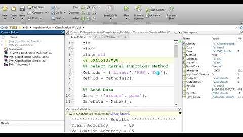Support Vector Machines (SVM) in matlab
