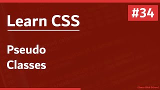 Learn CSS In Arabic 2021 - #34 - Pseudo Classes