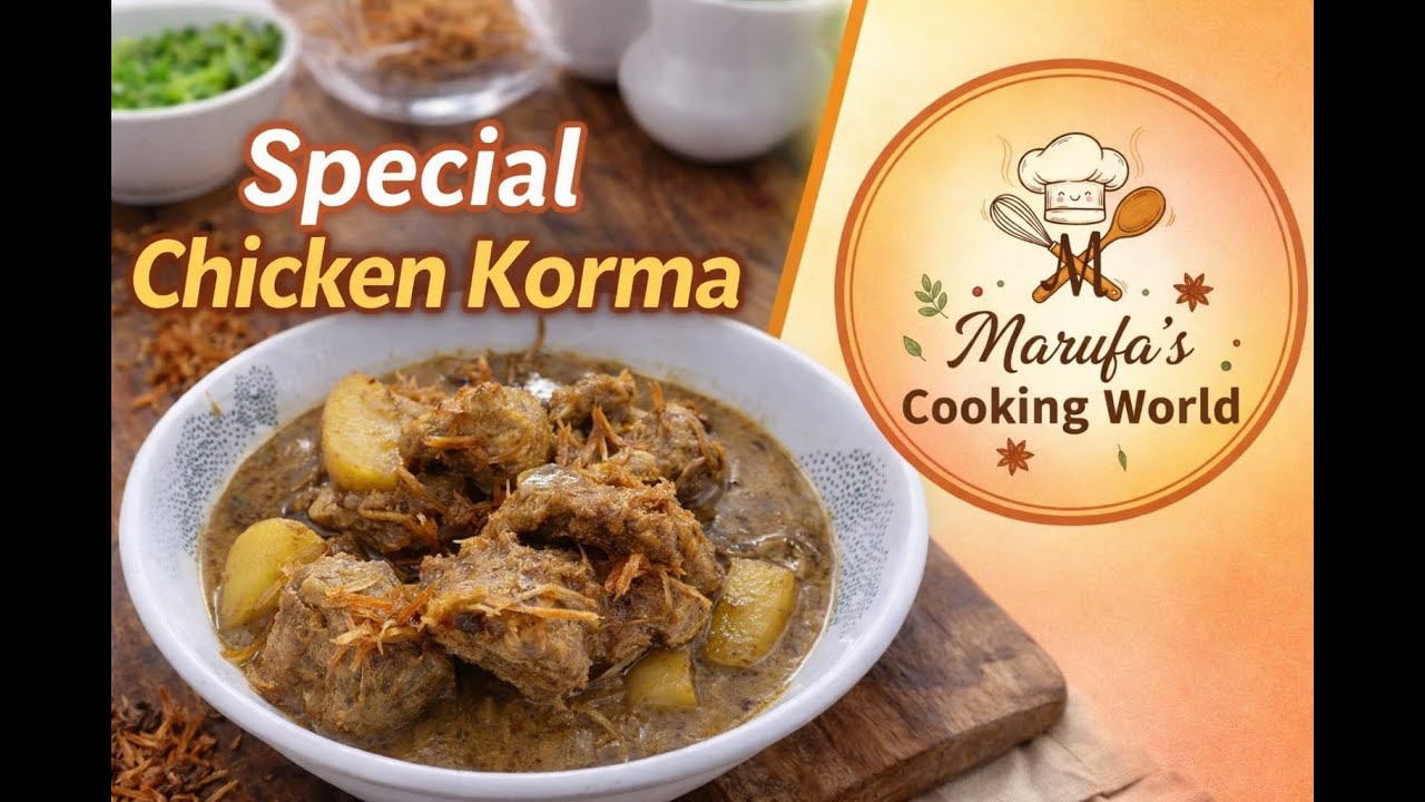 ঘরোয়া উপকরণে চিকেন কোরমা Special Chicken Korma Recipe 