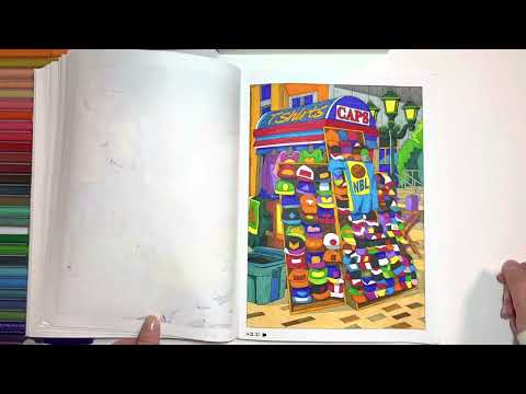 Видео: Законченная раскраска City sights color by number/Finished coloring book City Sights